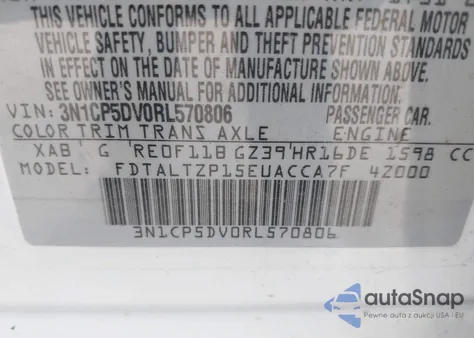 2024 Nissan Kicks Sr Xtronic Cvt z USA, uszkodzony, nr VIN 3N1CP5DV0RL570806